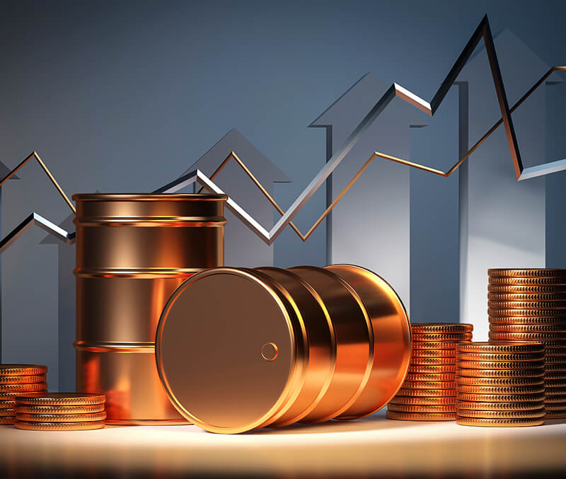 stock brent barrel growth rise in oil stock prices fluctuations concept 3d render