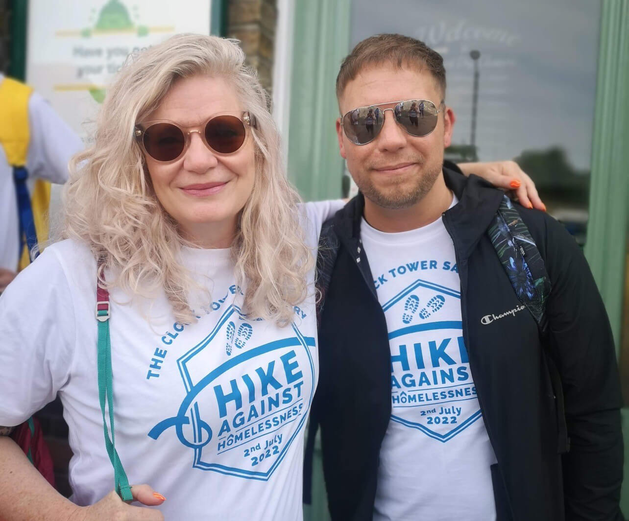hiking for homelessness Louise and David on the Hike for Homelessness