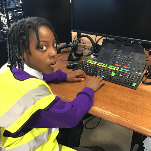 Boy using computer