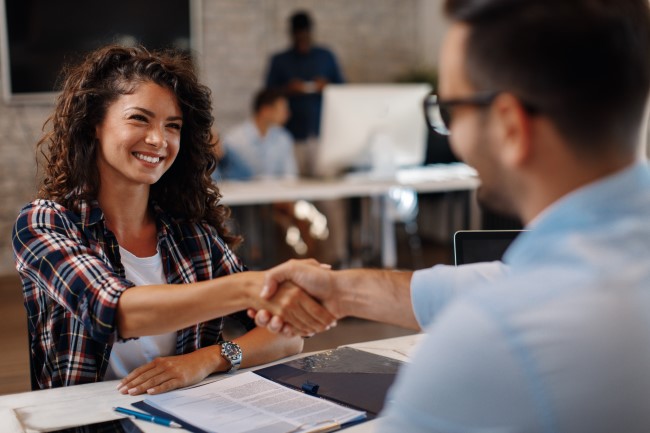 Young person in a job interview