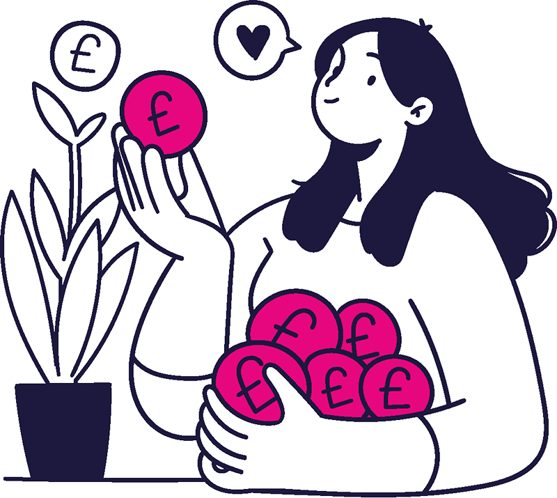 Illustration showing financial savings
