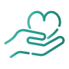 Illustration of a hand holding a heart