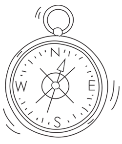 compass Illustration of a compass.