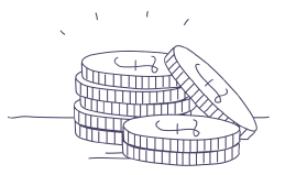 Illustration of a small stack of coins.