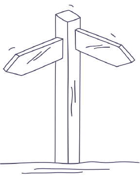 Illustration of a signpost.