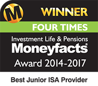 moneyfacts-junior-isa-2017-200 Winner: Four Times: Moneyfacts award 2014-2017 Best Junior ISA Provider.
