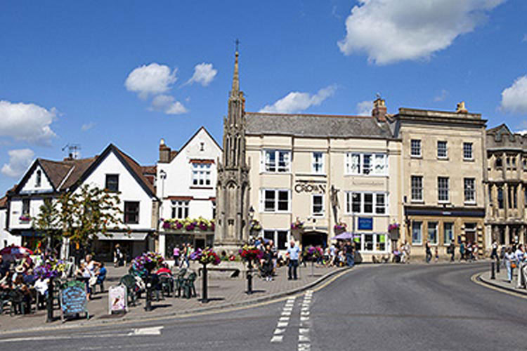 A busy town centre.
